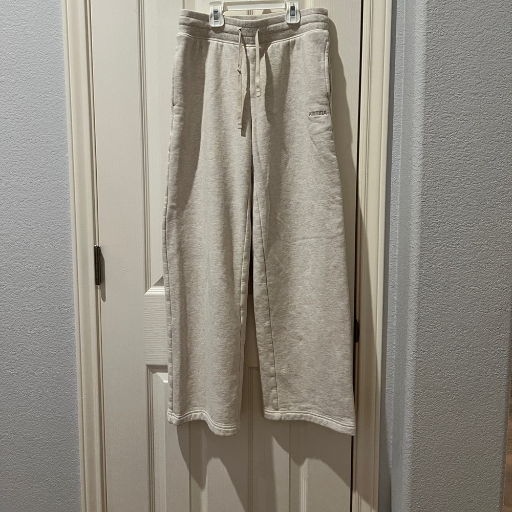 aritzia cozy fleece banded wide leg sweatpants
